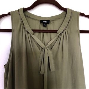 Mossimo Olive Green Sleeveless Chiffon Top